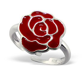 4808, Kinder-Fingerring, Silber, mit Rose