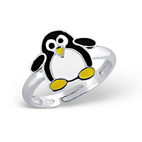 4699, Kinder-Fingerring, Silber, mit Pinguin